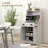 Microwave Cabinet with Storage Drawer, Double Door Cabinet and Adjustable Shelf, Buffet with Hutch and Cable Hole, Storage Cabinet for Kitchen, Dining Room, Living Room, White