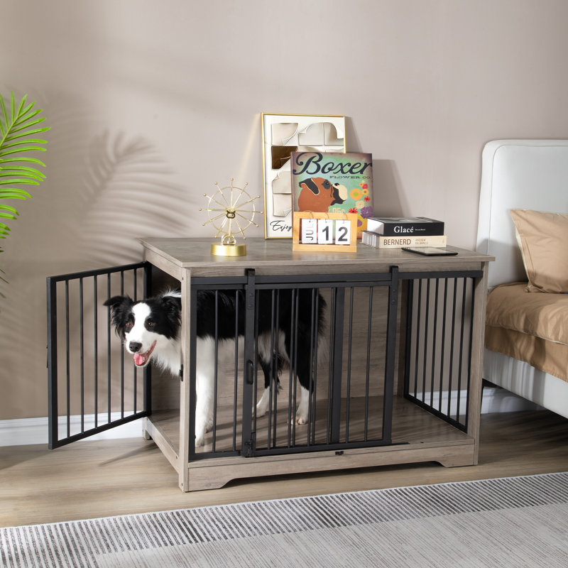 Cage pour chien Dawyne, Grège, H 26,8 po x l 39,3 po x P 23,6 po