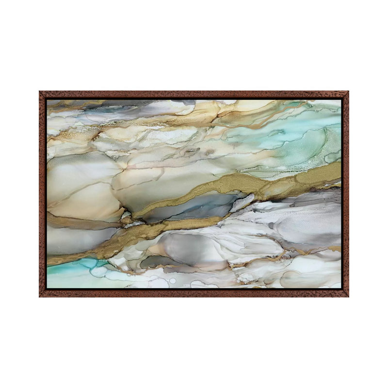 Marbled Glass II by Carol Robinson - Painting on Canvas, Classic Brown Wood Framed Canvas, 66.04 cm H x 45.72 cm W