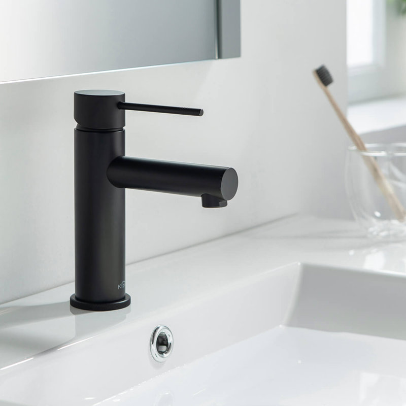 Circular X Single-handle Bathroom Faucet with Drain Assembly, Matte Black