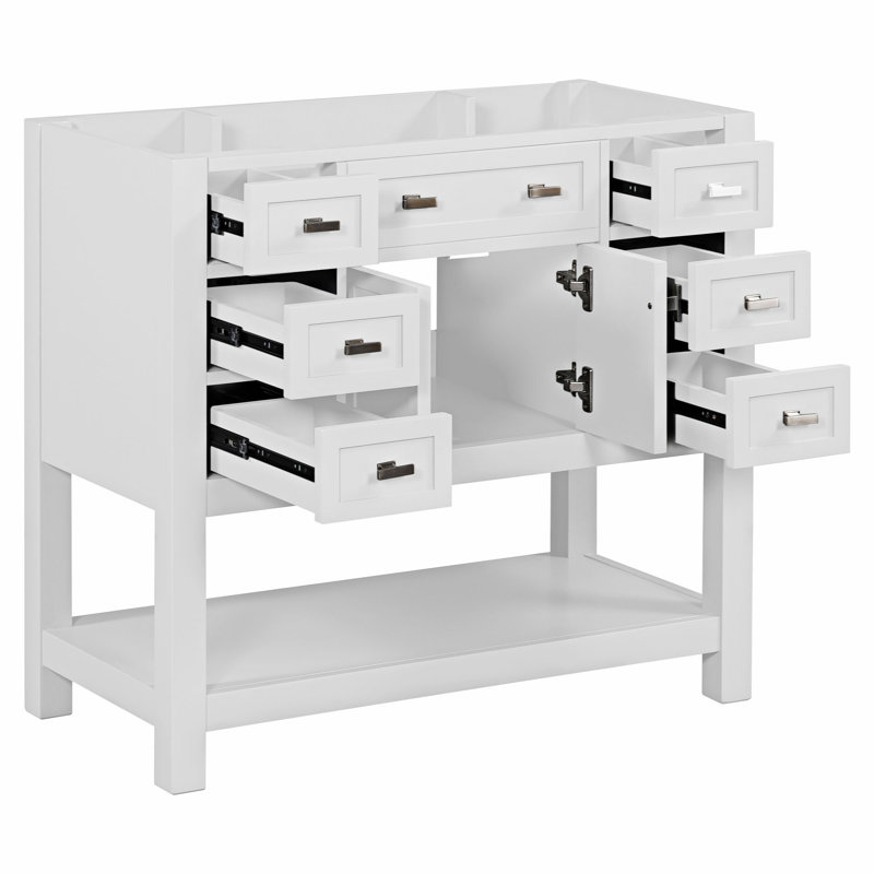 35.20'' Single Bathroom Vanity Base Only, White