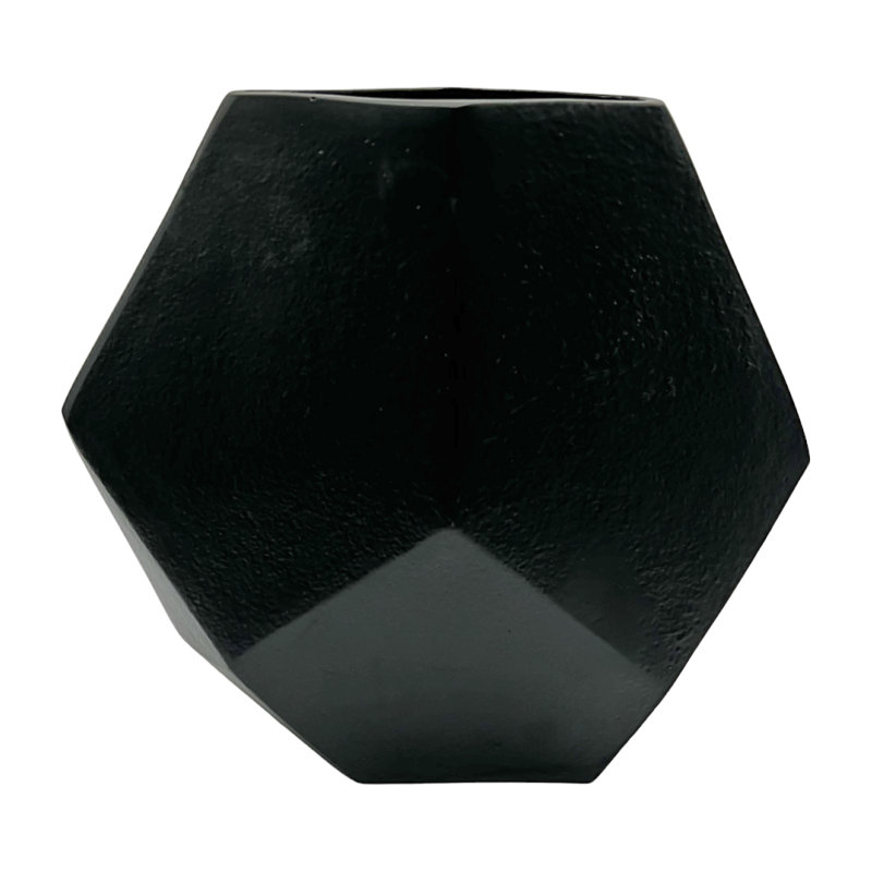 Khadijia Handmade Aluminum Table Vase, Black