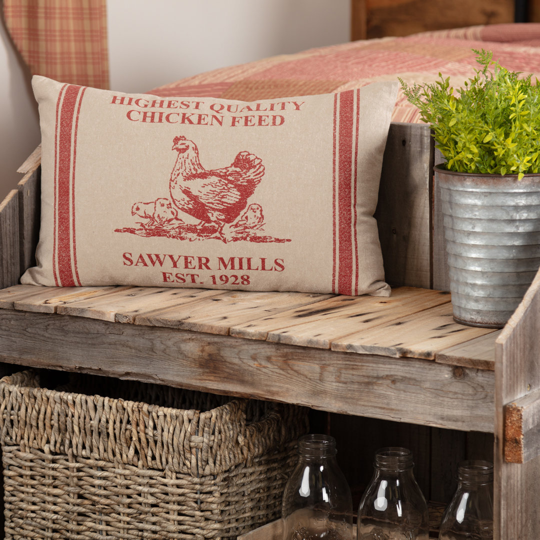 Sawyer Mill Buttons Cotton Reversible Throw Pillow VHC Brands