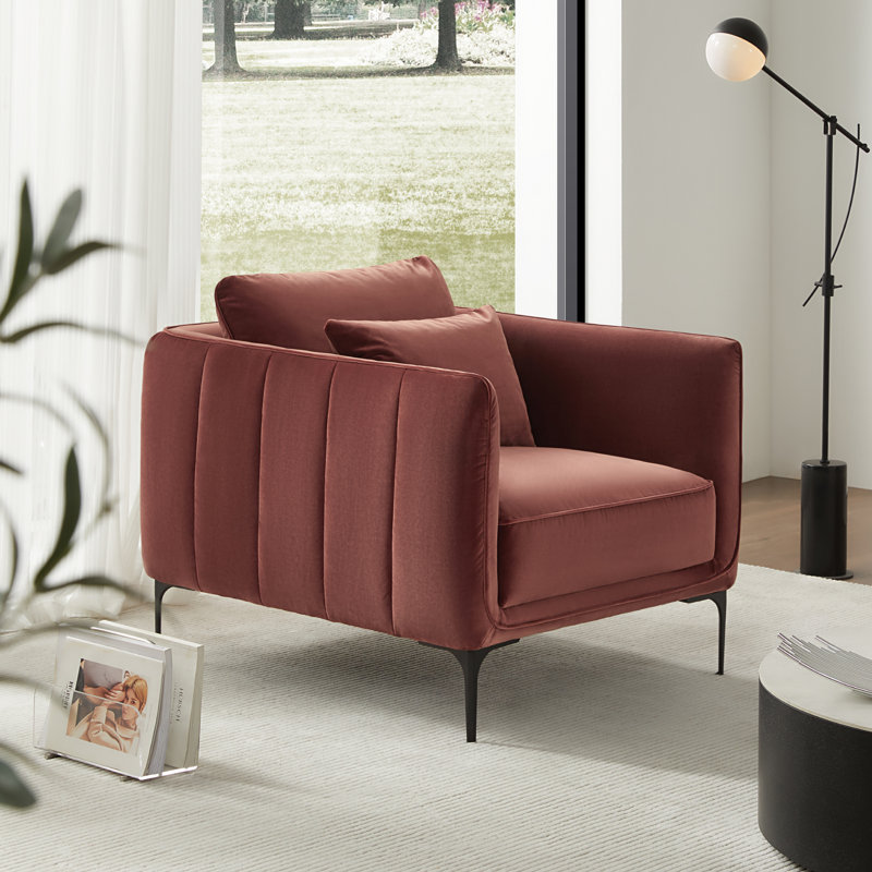 Rae Upholstered Armchair, Falkirk Reddish Brown Velvet