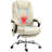 Vinsetto Massage Office Chair With Foot Rest, Executive Office Chair With 6 Vibration Point And Heat, Reclining Computer Chair, Swivel Desk Chair, Adjustable Height, Beige-709019092