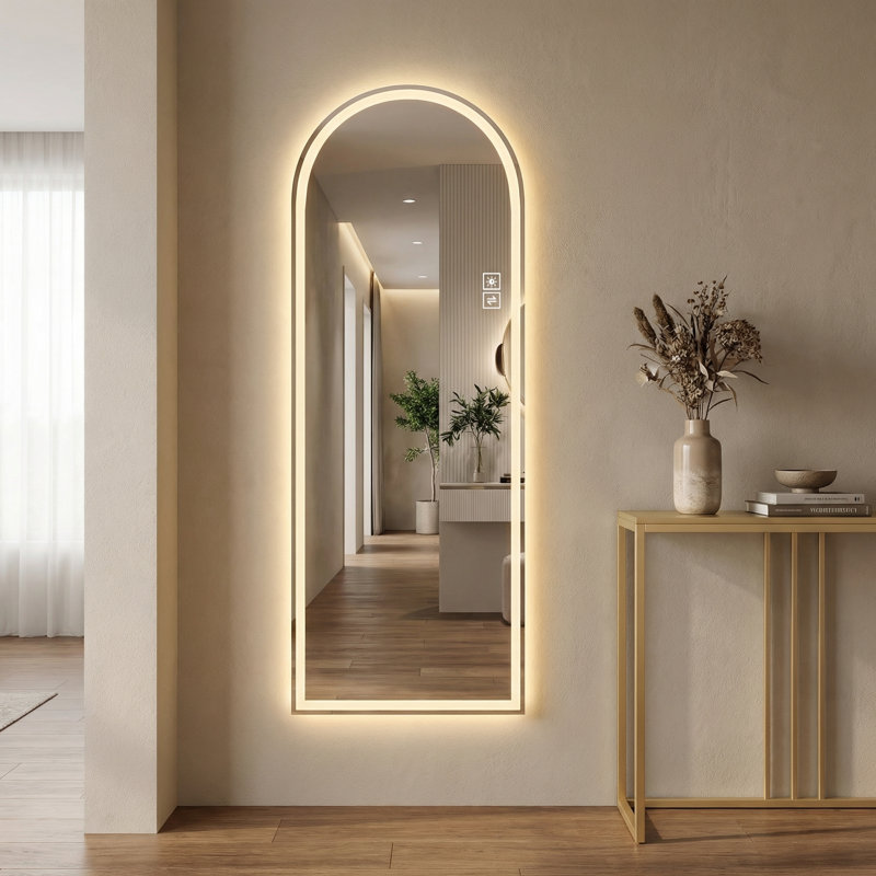 Modern Arched Wall-Mounted Full Length LED Dimmable Mirror – Selfie Mirror