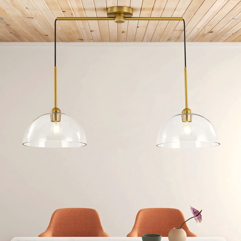 Luminaire suspendu pour îlot de cuisine 2 lumières Quwan