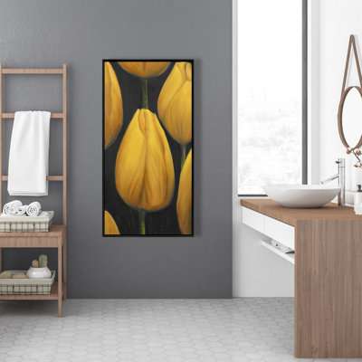 Six Daffodils Flowers Print On Canvas