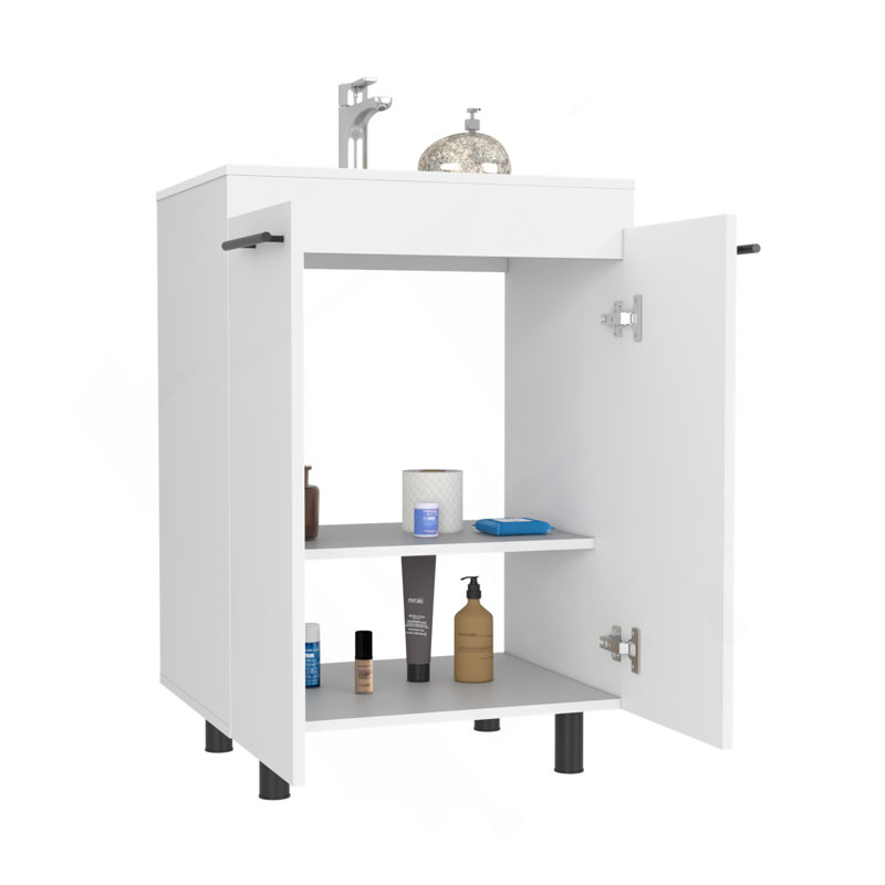 Armoire de plancher Oxnard, salle de bain, blanc, Blanc
