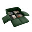 Élégant canapé en chenille 2 places avec 2 sièges de rangement pour repose-pieds, dossier cylindrique et accoudoirs, causeuse moderne en tissu avec espace de rangement caché-137402468
