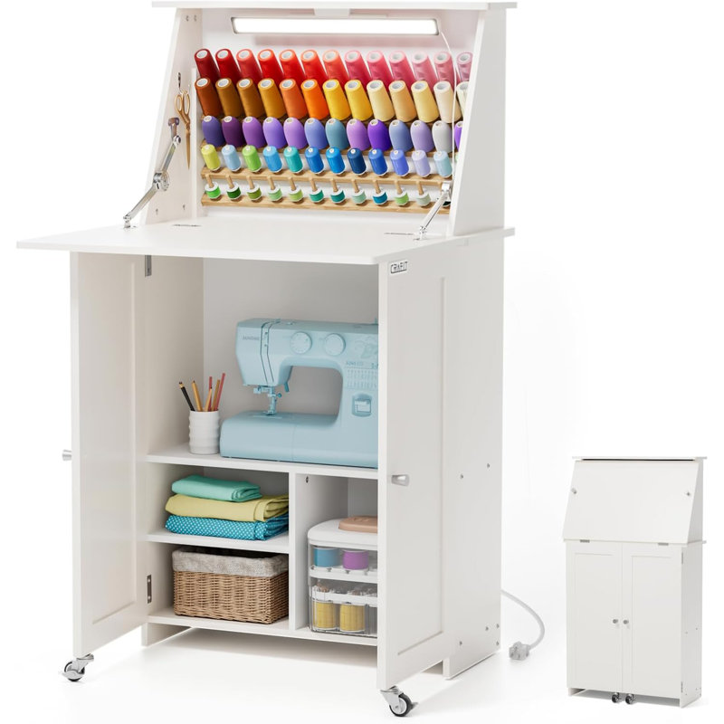 Sewing Table Sewing Machine Desk With Under Cabinet Lights