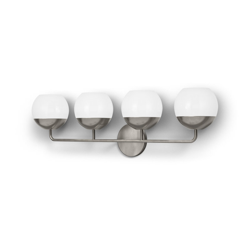 Avoca 4 Light Frosted Dimmable Vanity Light, Brushed Nickel