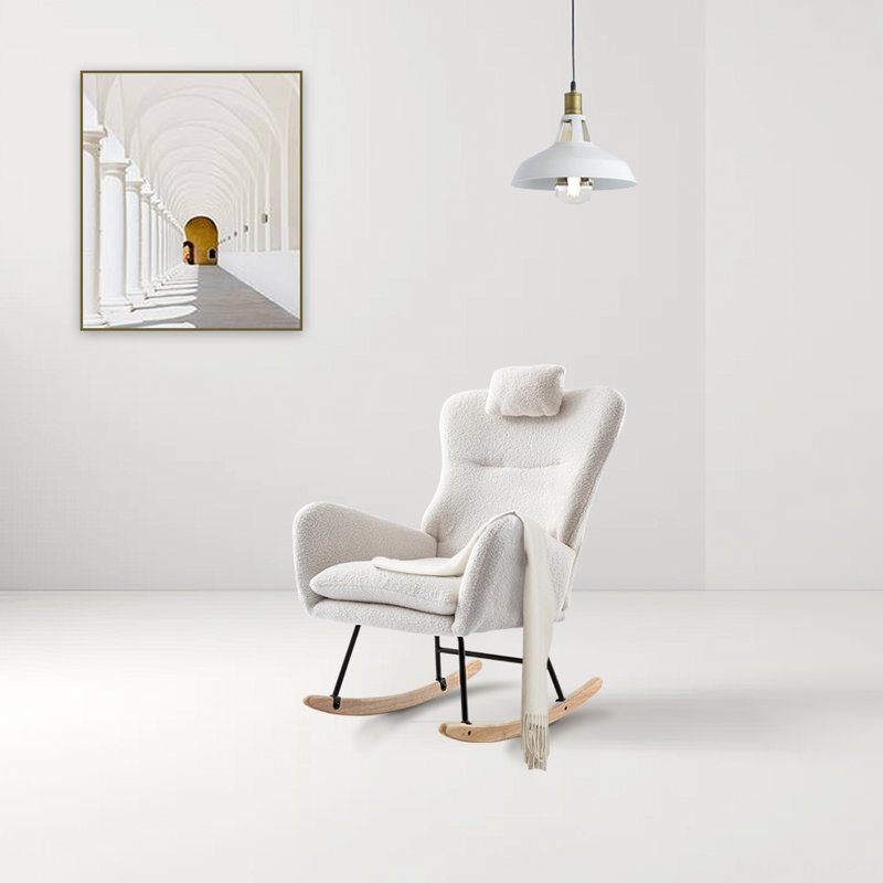 Chaise berçante en métal Jamaul, Blanc