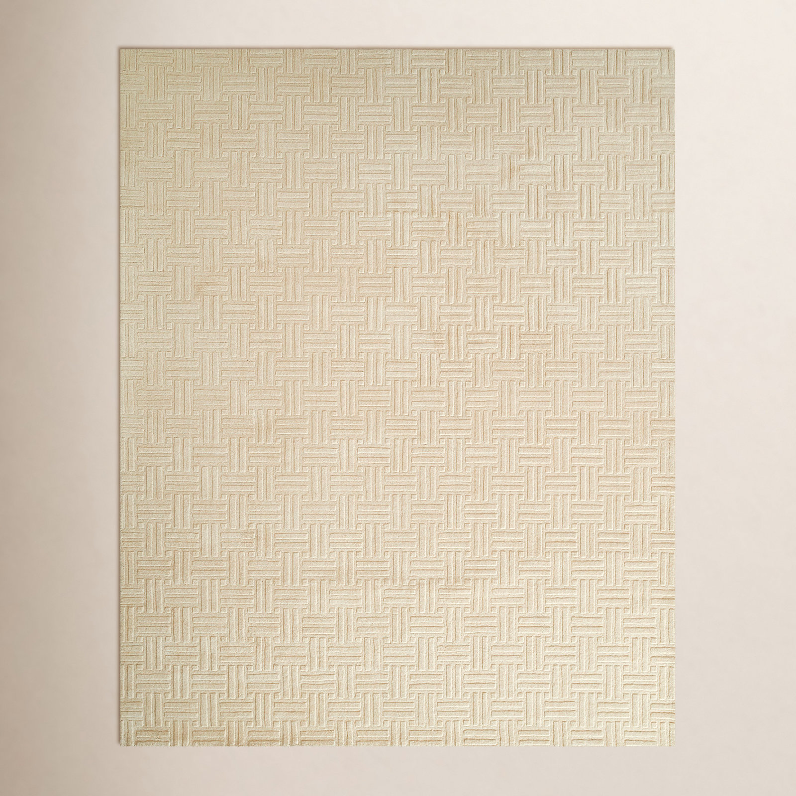 Maricopa Ivory Hand-Loomed Geometric Wool Rug, Rectangle 6' x 9'