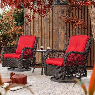 Chaise berçante pivotante avec coussins Shawen