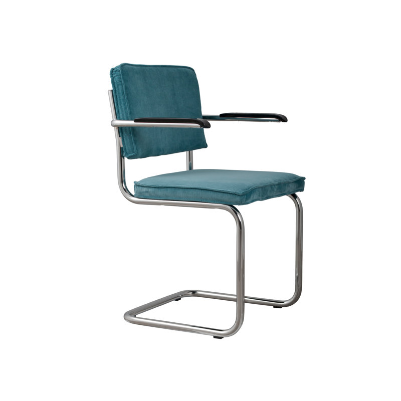 Chaise en porte-à-faux rembourrée Ridge, Bleu