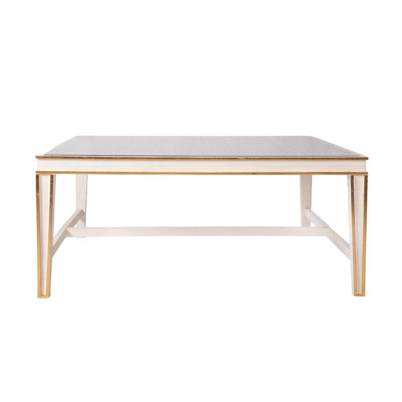 Lilly 4 Legs Square Coffee Table, Antique White, 18.5" H x 42.25" L x 42.25" W