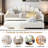 Upholstered Velvet Daybed with Trundle Bed-1871400229