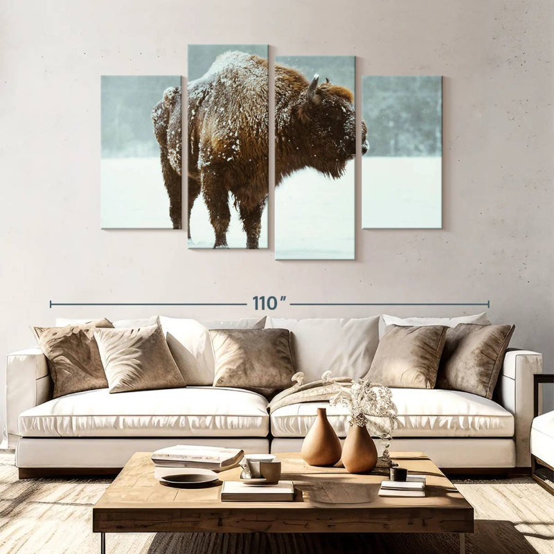 Brampt Snow Bison, 54" H x 84" W