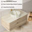 Meuble-lavabo mural en contreplaqué pré-assemblé avec plateau en pierre frittée, tiroir et lavabo rond en céramique, couleur grain de bois chêne blanc-780406607