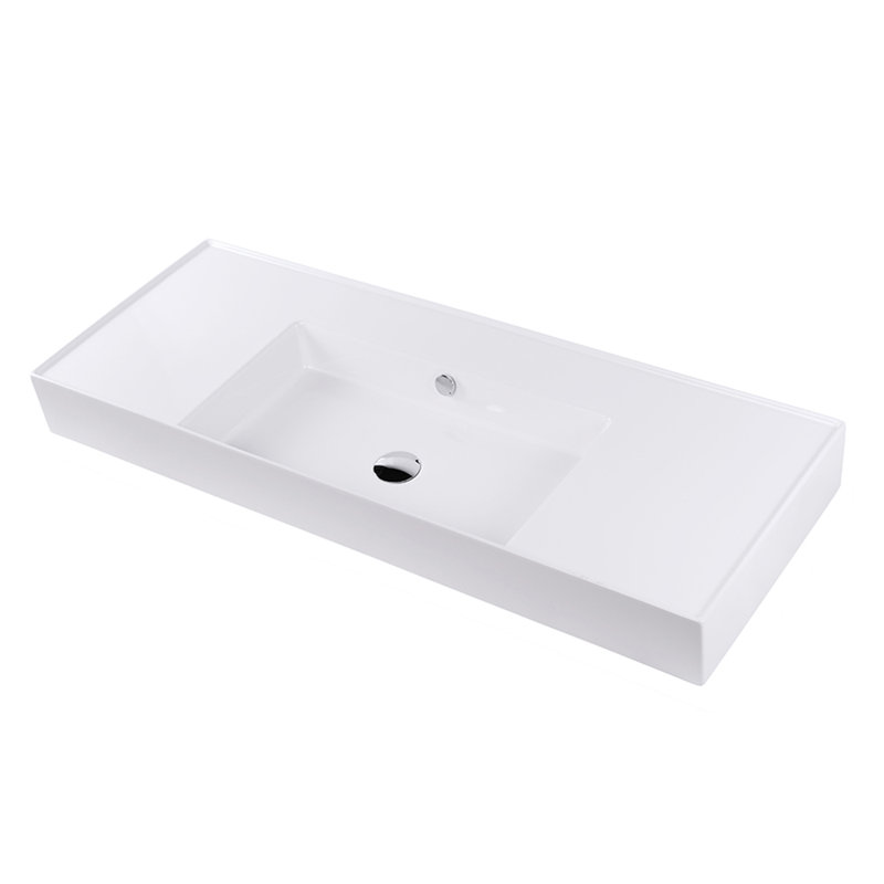 Aquaotto 48.12'' L Bathroom Sink, 0 Hole