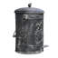 Poubelle vintage à pédale de 7,5 litres (2 gallons) avec couvercle, sac poubelle et poignée, style rustique, noire.-511788869