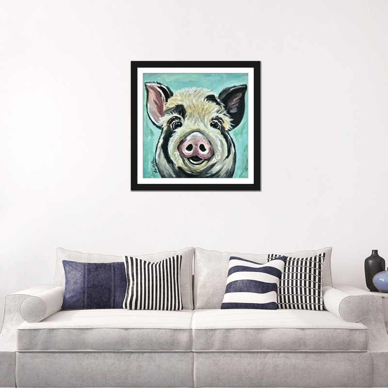 « sarge the porc », reproduction d’impression sur toile, H 24 po x l 24 po x P 1 po, Papier d'art encadré noir