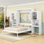 Grand lit escamotable en bois avec coiffeuse et armoire et lattes-767193903