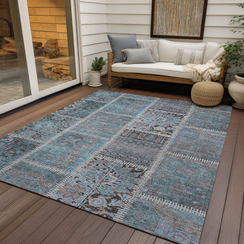 Tapis intérieur / extérieur Heffington avec envers antidérapant, Rectangle 10 pi x 14 pi