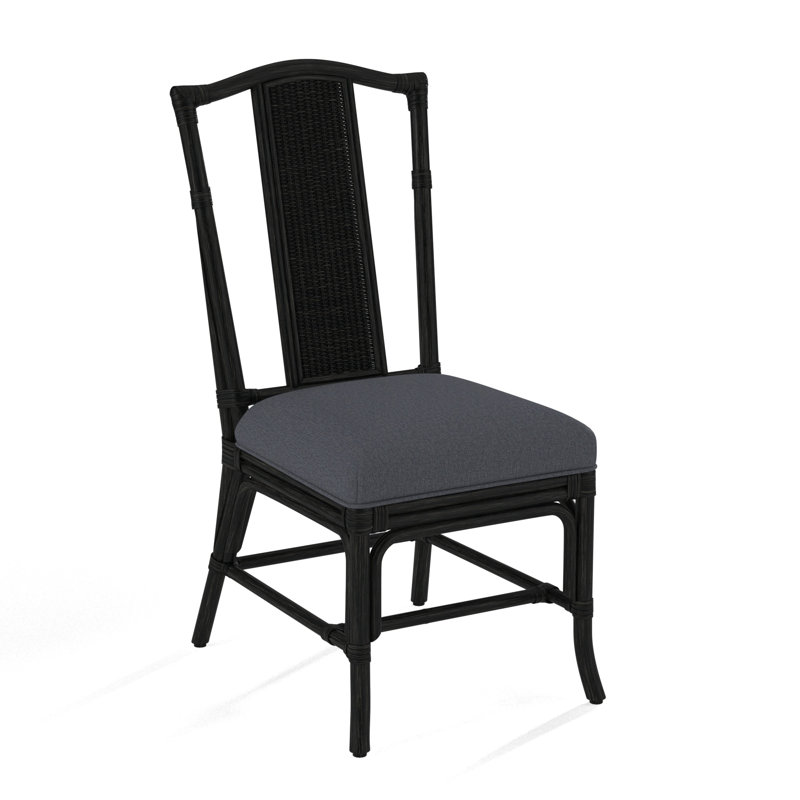 Drury Lane Slat Back Side Dining Chair, Black, Snow Crypton Performance; 0884-91