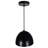 7 Inch Black Pendant Light – 1 Light Dome Shade with Textured Bronze Interior for Kitchen, Island, or Dining Table-450802187