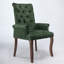 Elegant Upholstered Chenille Fabric Accent Dining Chair With Curved Solid Wood Legs And Tufted Design For Dining Room, Kitchen, And More