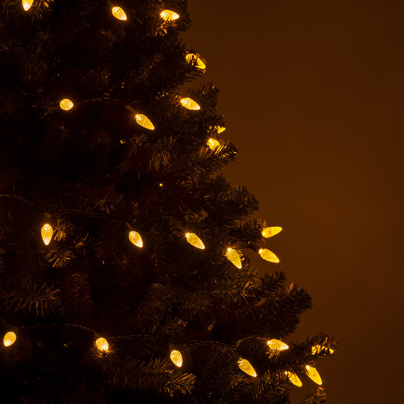 70 Light C6 LED Christmas String Lights, Gold