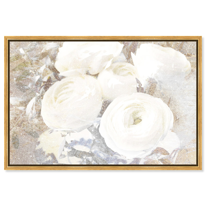 Serving Ranunculus Diamond Dust Shimmer Abstract Framed Canvas by Oliver Gal, 31" H x 46" W