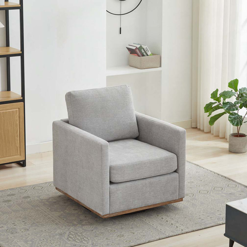 Fauteuil d'appoint pivotant carré l 30,7 po, Gris clair