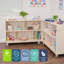 Rangement mobile à 2 tablettes pliables et verrouillables H - assemblé