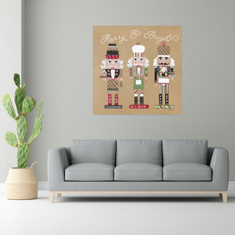 Festive Nutcrackers II, art contemporain abstrait, H 48 po x l 48 po