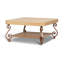 Adrian Coffee Table 40 x 40 w/ Solid Travertine Top & Hand Painted Aluminum Base
