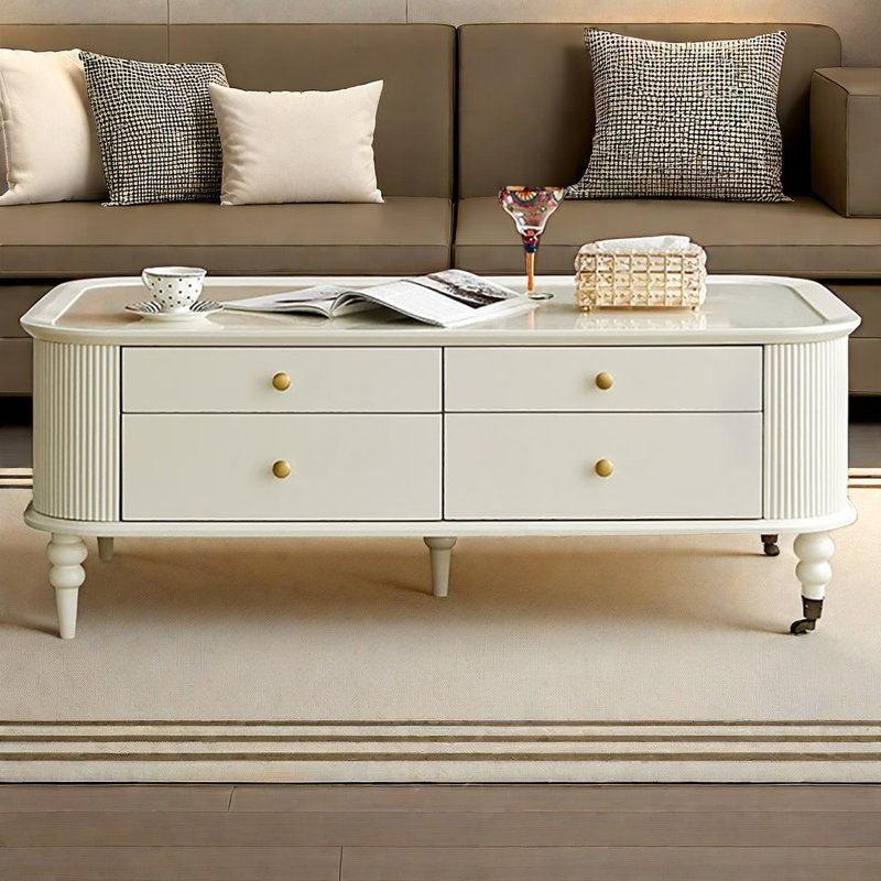 Creme fraiche style solid wood end table