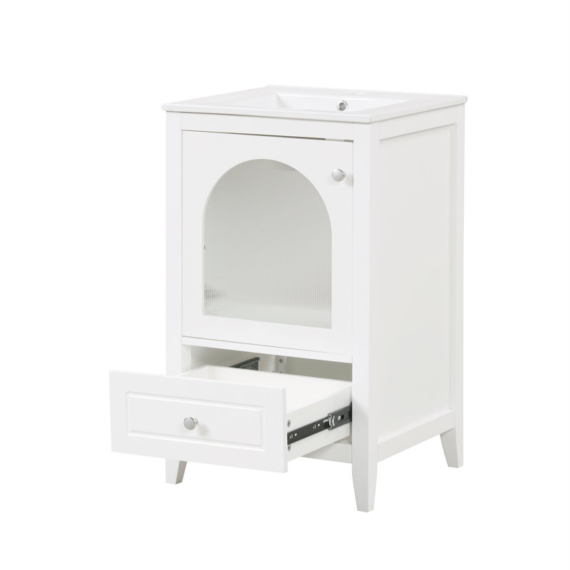 Ensemble de meuble-lavabo compact compact blanc