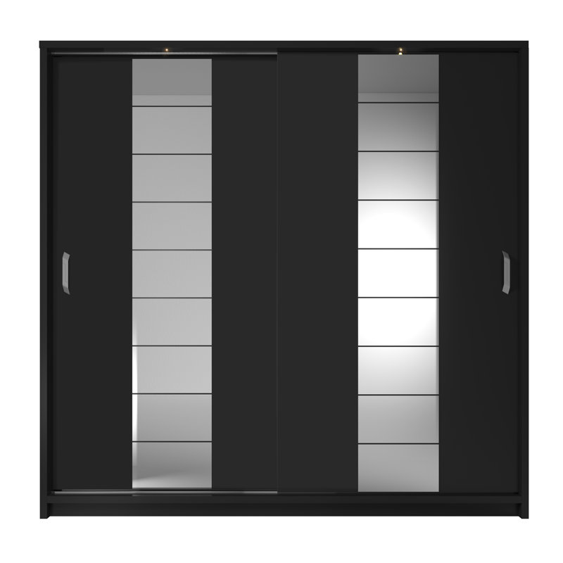 Ayala 2 Door Manufactured Wood Wardrobe, Black