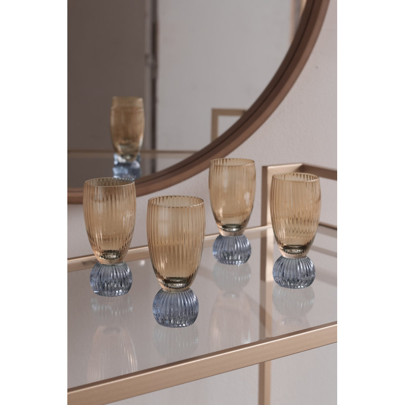 Verre 2 oz. Verre à liqueur / jeu de tir, Bleu / ambre