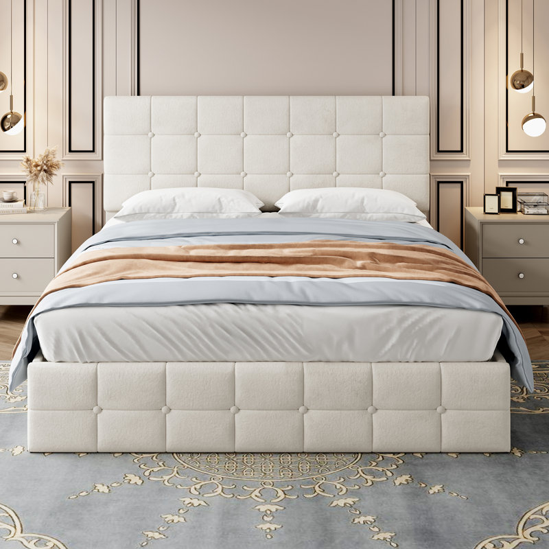 Ottoman Storage Bed, Beige