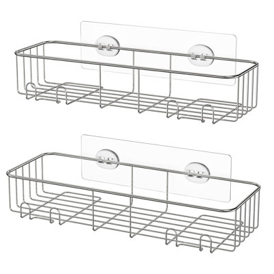 Schermerhorn Adhesive Stainless Steel Shower Caddy
