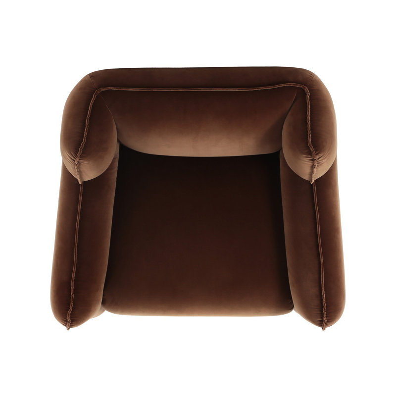 Savina Thaddeus Oversized Upholstered Swivel Chair, Surrey Ochre Performance Velvet