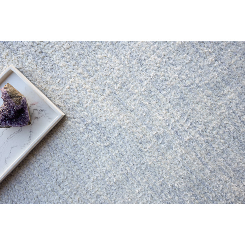 Tranquility Flatweave Wool Area Rug in Silver, Rectangle 10' x 14'