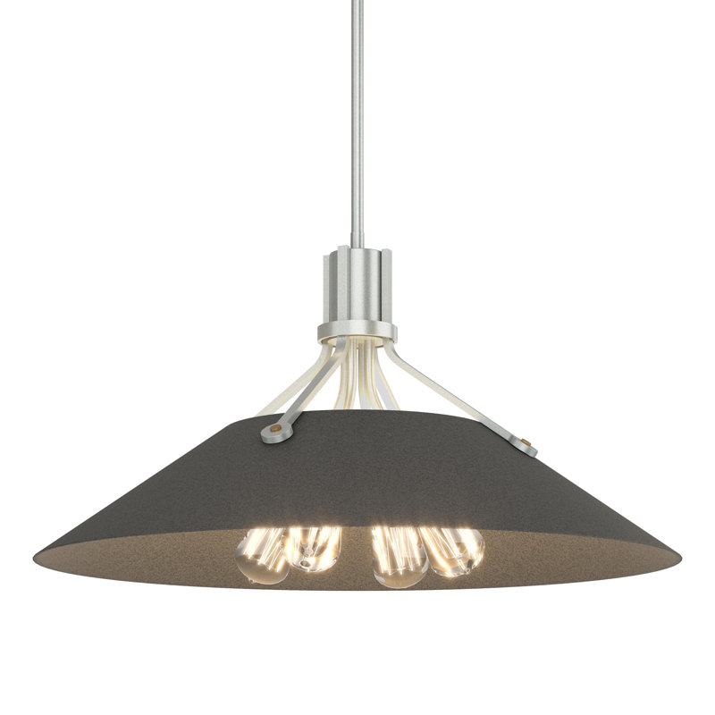 Henry 4 - Light Single Cone Pendant, Vintage Platinum, Natural Iron