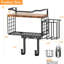 Support de planche à repasser T-Y 2 couches avec chariot à repasser, organisateur de rangement pour porte-planche à repasser en métal, tablette flottante en bois pour l'organisation des accessoires de décoration de salle de lavage