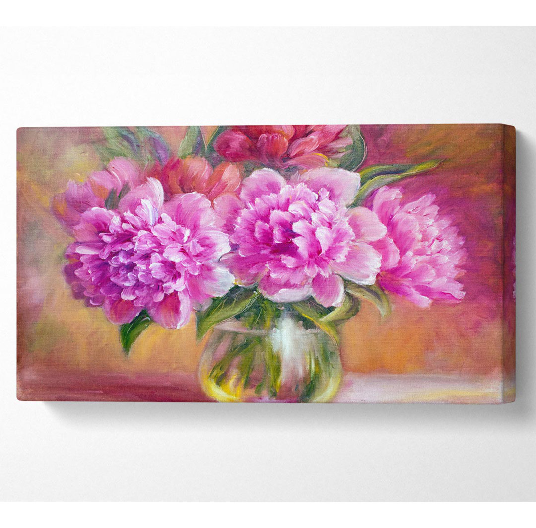 Kibbe The Pink Blossom Vase der Blumen Schönheit - Wrapped Canvas Kunstdrucke