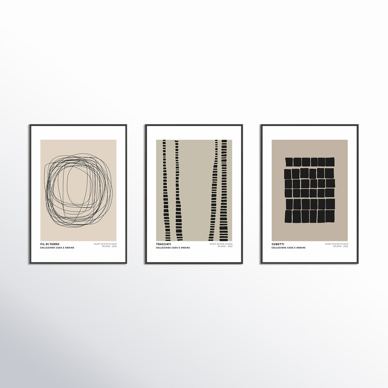 Caos E Ordine 2, 20" H x 42" W x 1.25" D, Black Framed Canvas